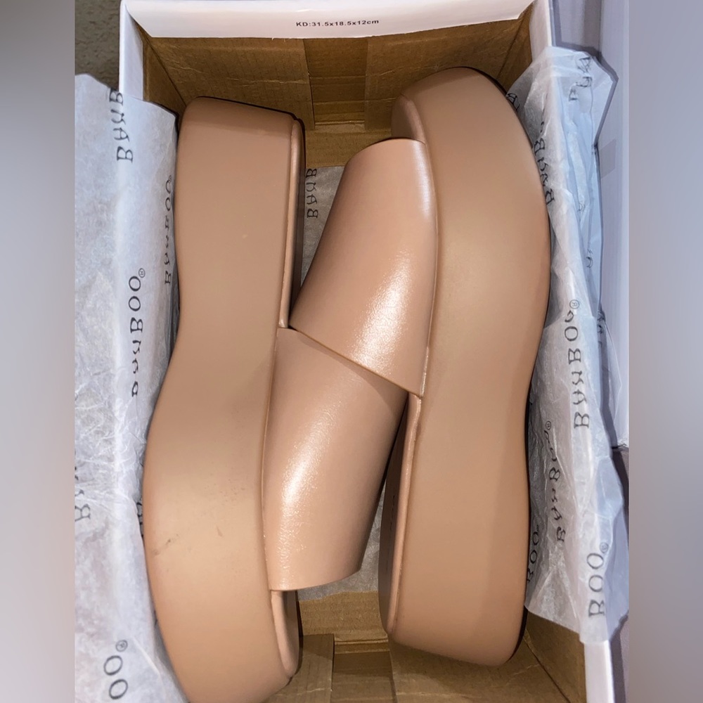 Brand New Bamboo Slides Sandals Nude Agave Tan - Picture 5 of 5